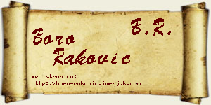 Boro Raković vizit kartica